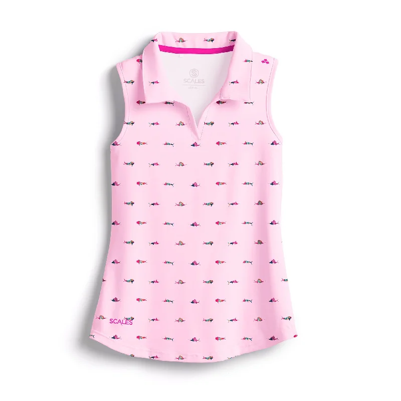 Trippy Fish Womens Sleeveless Polo