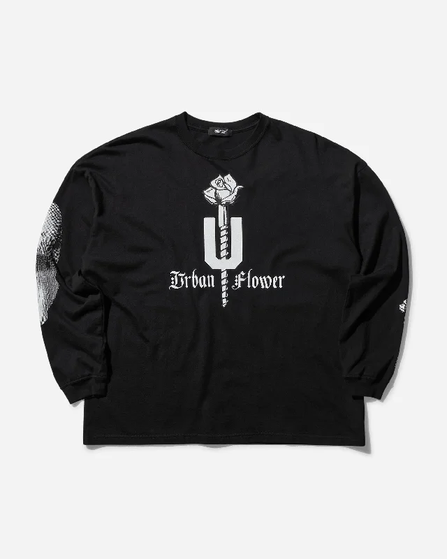 Women's Urban Flower Longsleeve T-Shirt Black