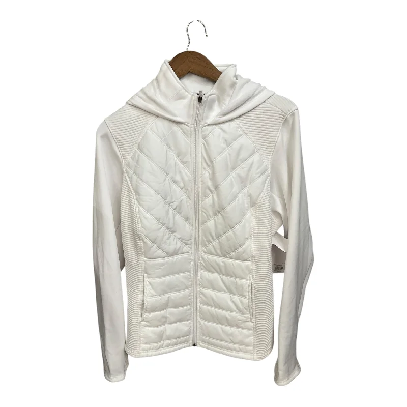 Athletic Jacket By Tek Gear In White, Size: 1x