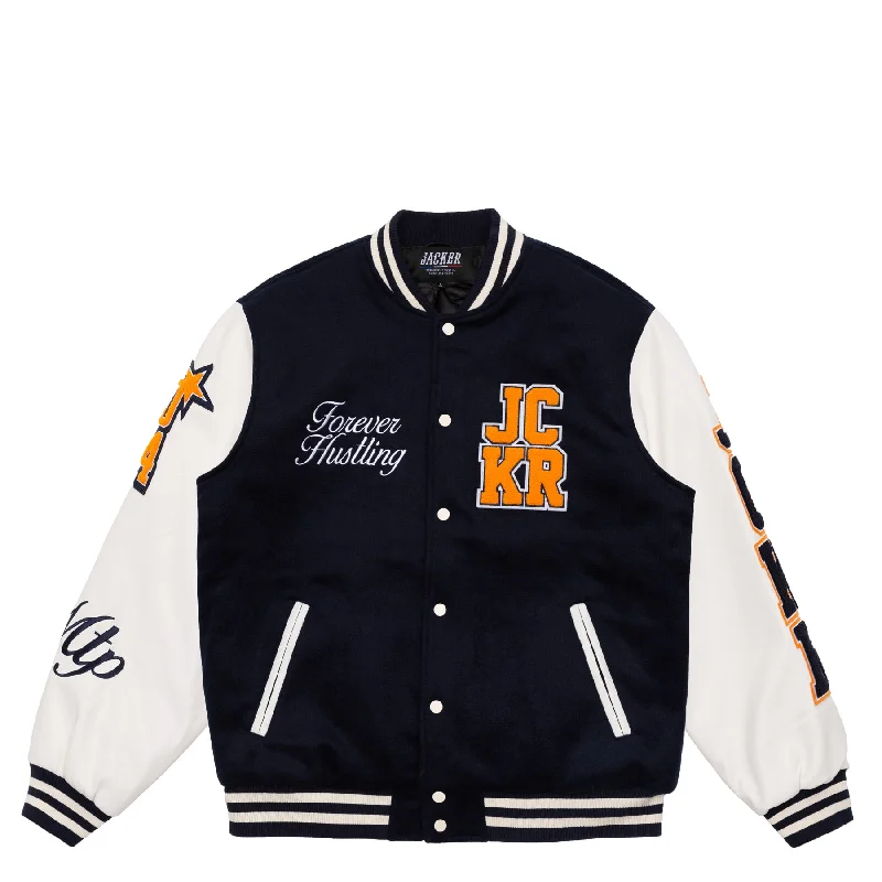 CANARDO VARSITY JACKET - NAVY / WHITE