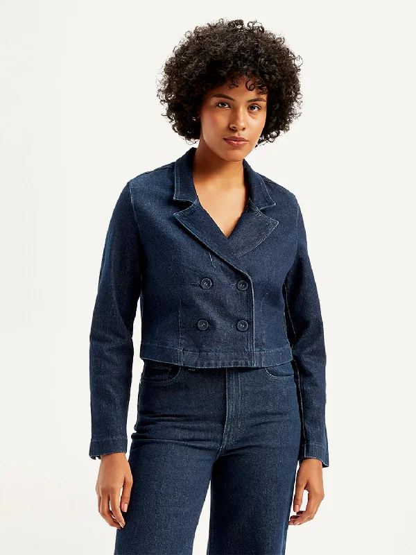 Women's Solid Indigo Jacket